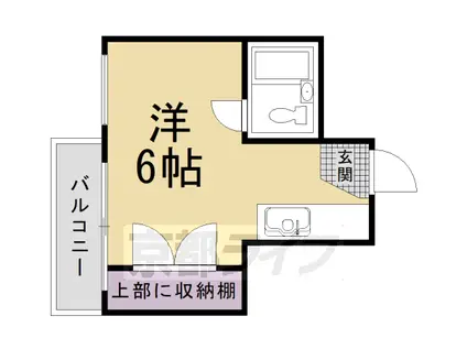 阪急電鉄京都線 西院駅(阪急) 徒歩5分 7階建 築44年(1K/2階)の間取り写真