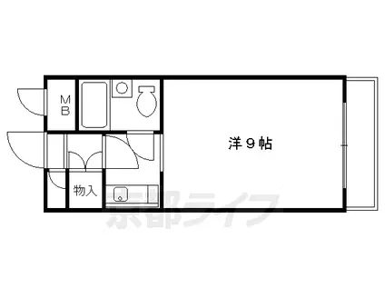 近鉄京都線 向島駅 徒歩8分 3階建 築38年(1K/2階)の間取り写真