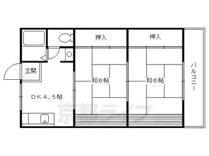 第二望月コーポ(2DK/2階)の間取り写真