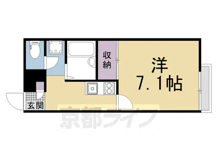 京都市東西線 二条城前駅 徒歩8分 2階建 築15年(1K/2階)の間取り写真