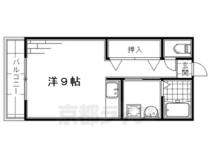 近鉄京都線 向島駅 徒歩10分 2階建 築50年(ワンルーム/2階)の間取り写真
