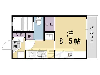 京阪電気鉄道京阪線 中書島駅 徒歩7分 2階建 築34年(ワンルーム/2階)の間取り写真