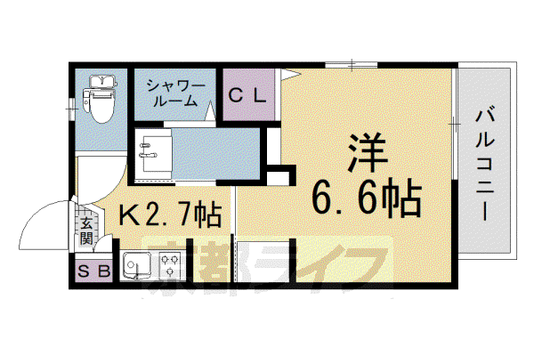 京阪電気鉄道京阪線 中書島駅 徒歩7分 2階建 築34年(1K/2階)の間取り写真