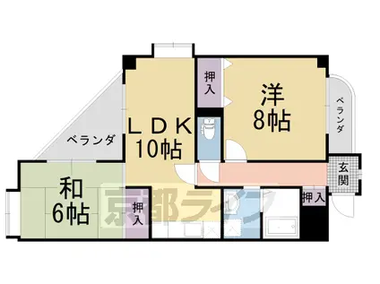 グランビア京都(2LDK/2階)の間取り写真