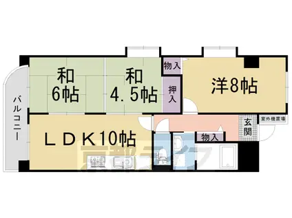 東海道本線 桂川駅(京都) 徒歩9分 7階建 築30年(3LDK/7階)の間取り写真
