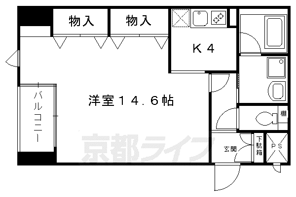 烏丸アネックス2(1K/5階)の間取り写真