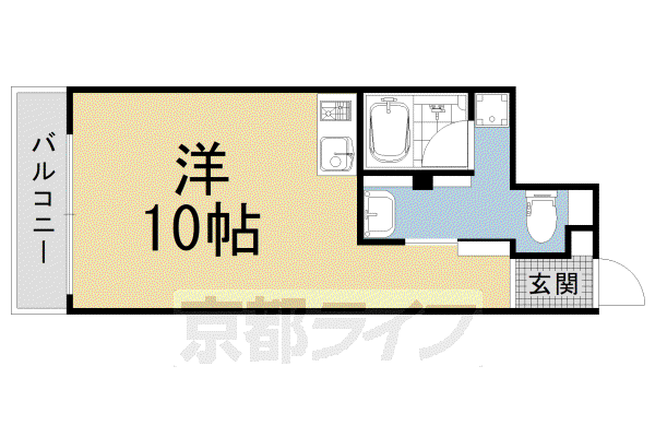 京都市烏丸線 烏丸御池駅 徒歩2分 11階建 築26年(ワンルーム/5階)の間取り写真