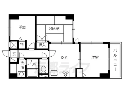 サンフォニア五条大宮(3DK/10階)の間取り写真