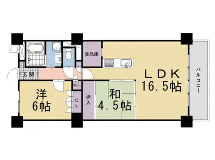 向島ニュータウン第2街区(2LDK/4階)の間取り写真