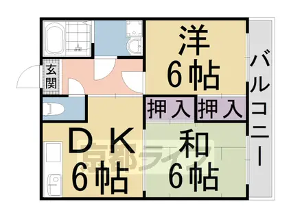 グリーンパーク樫の木 PARTⅡ(2DK/2階)の間取り写真