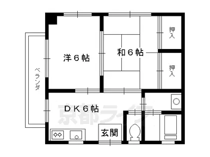 レジデンスTAKAHATA(2DK/4階)の間取り写真
