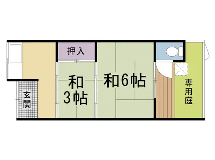 阪急電鉄嵐山線 松尾大社駅 徒歩22分 1階建 築62年(2K)の間取り写真