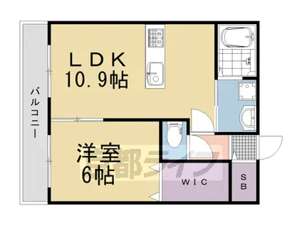 カーサ・フェリーチェ長岡京(1LDK/3階)の間取り写真
