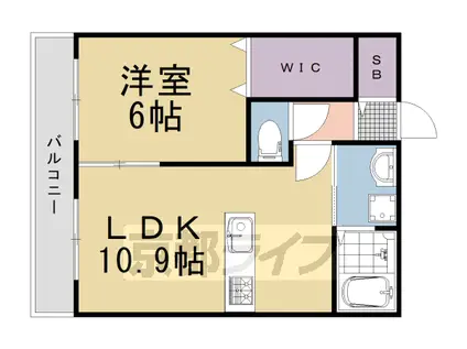 東海道本線 長岡京駅 徒歩10分 3階建 築1年(1LDK/3階)の間取り写真