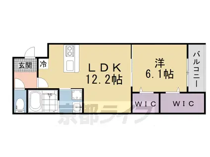 WISTERIA TERRACE(1LDK/1階)の間取り写真