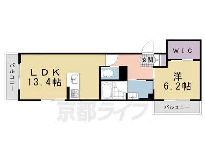 シャーメゾンなごみ(1LDK/2階)の間取り写真