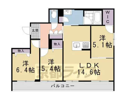 シャーメゾンなごみ(3LDK/3階)の間取り写真
