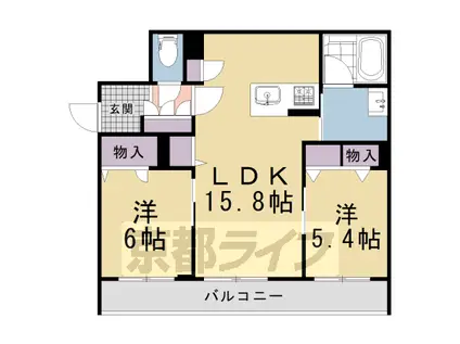 シャーメゾンなごみ(2LDK/1階)の間取り写真