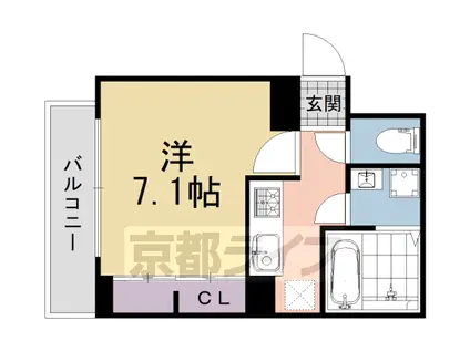 奈良線 城陽駅 徒歩10分 3階建 新築(1K/3階)の間取り写真