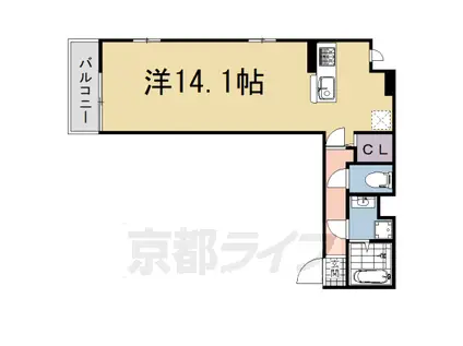 奈良線 城陽駅 徒歩10分 3階建 新築(ワンルーム/3階)の間取り写真