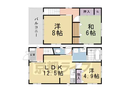 京都市烏丸線 北大路駅 徒歩32分 2階建 築18年(3LDK)の間取り写真