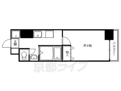 京都市烏丸線 烏丸御池駅 徒歩3分 11階建 築22年(1K/11階)の間取り写真