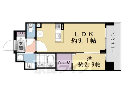 京都市烏丸線 十条駅(京都市営) 徒歩3分 8階建 新築(1LDK/2階)の間取り写真