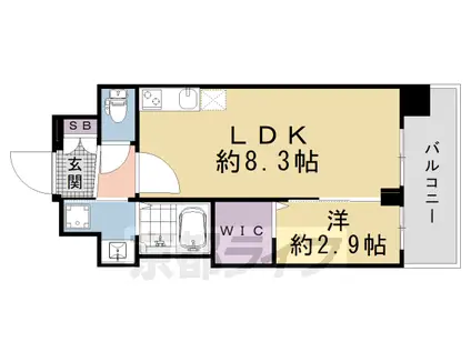 京都市烏丸線 十条駅(京都市営) 徒歩3分 8階建 新築(1LDK/5階)の間取り写真