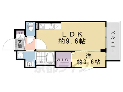 京都市烏丸線 十条駅(京都市営) 徒歩3分 8階建 新築(1LDK/4階)の間取り写真