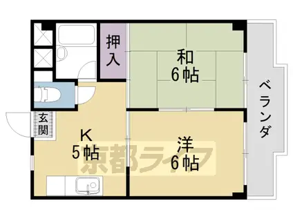 ヴィラYAMASHITA(2DK/1階)の間取り写真