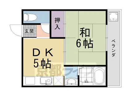 もとしろ荘(1DK/1階)の間取り写真