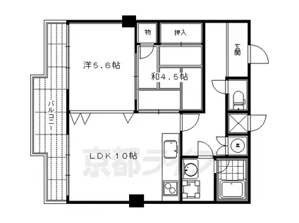三条高倉アーバンライフ(2LDK/3階)の間取り写真
