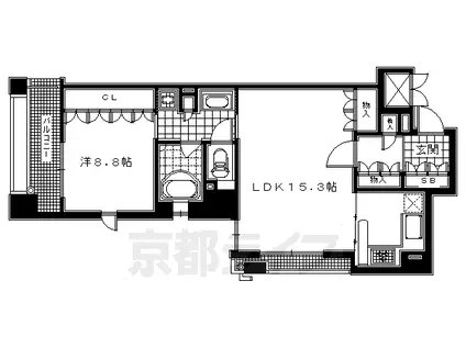 LEGAL京都烏丸御池(1LDK/5階)の間取り写真