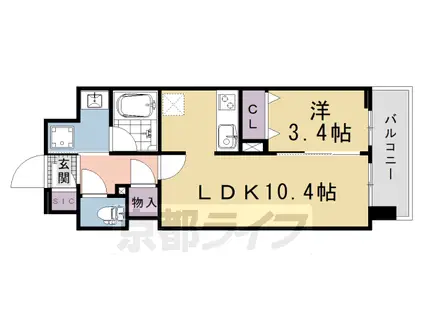 山陰本線 丹波口駅 徒歩5分 11階建 新築(1LDK/4階)の間取り写真