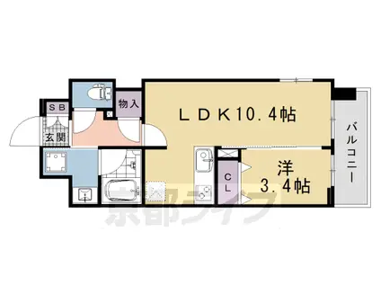 山陰本線 丹波口駅 徒歩5分 11階建 新築(1LDK/4階)の間取り写真