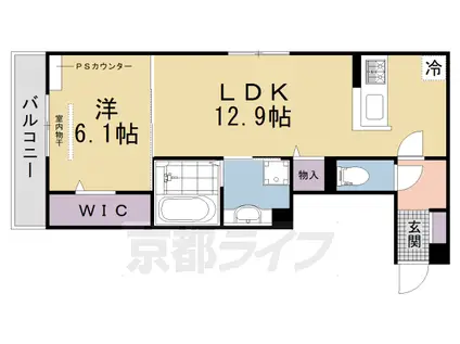 京阪電気鉄道京阪線 石清水八幡宮駅 徒歩6分 2階建 築1年(1LDK/2階)の間取り写真