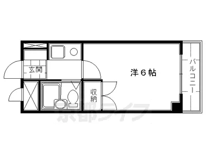 サンハウス伏見(1K/1階)の間取り写真