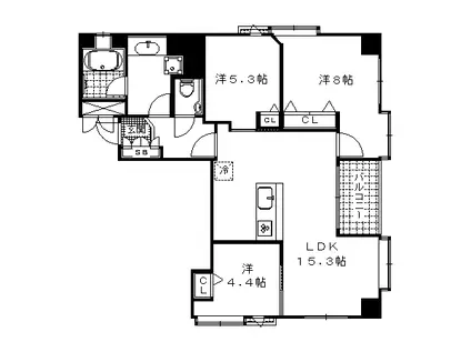 プリオーレ京都三条高倉(3LDK/2階)の間取り写真