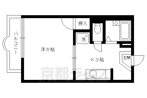 京都市烏丸線 松ケ崎駅(京都) 徒歩7分 2階建 築34年(1K/2階)の間取り写真