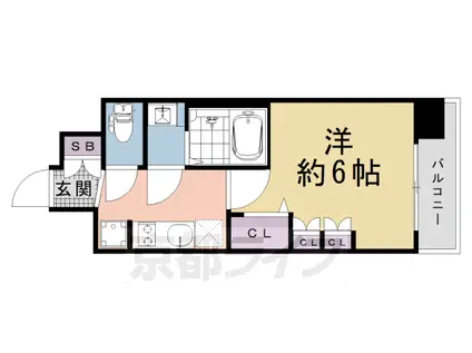 京都市烏丸線 十条駅(京都市営) 徒歩4分 7階建 新築(1K/4階)の間取り写真