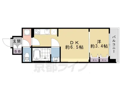 京都市烏丸線 十条駅(京都市営) 徒歩4分 7階建 新築(1DK/4階)の間取り写真