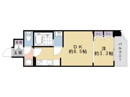 京都市烏丸線 十条駅(京都市営) 徒歩4分 7階建 新築(1DK/2階)の間取り写真