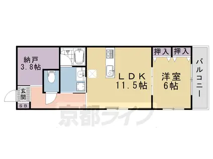 京都市東西線 東山駅(京都) 徒歩2分 5階建 築1年(1SLDK/4階)の間取り写真