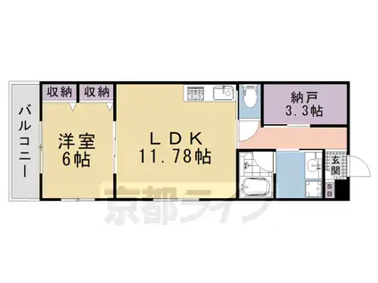 京都市東西線 東山駅(京都) 徒歩2分 5階建 築1年(1SLDK/3階)の間取り写真