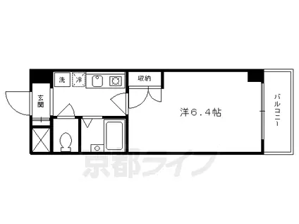 京都市東西線 京都市役所前駅 徒歩4分 10階建 築26年(1K/5階)の間取り写真