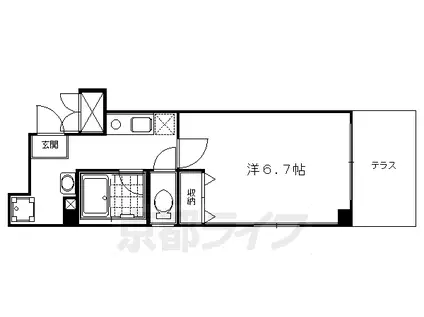 VINE OAK NOCHE(1K/1階)の間取り写真