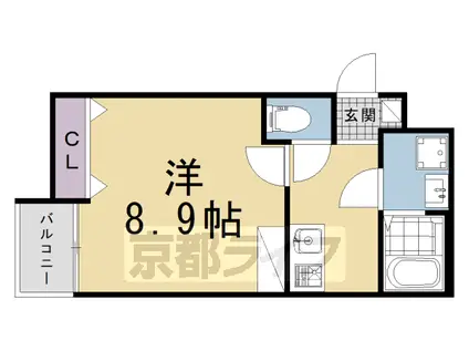 京阪電気鉄道鴨東線 出町柳駅 徒歩17分 3階建 新築(1K/2階)の間取り写真