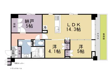 京都市東西線 京都市役所前駅 徒歩8分 5階建 築1年(2SLDK/1階)の間取り写真