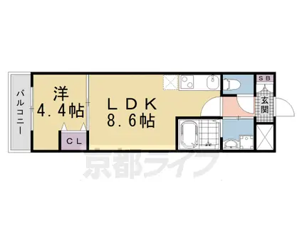 京阪電気鉄道京阪線 伏見桃山駅 徒歩6分 3階建 新築(1LDK/3階)の間取り写真