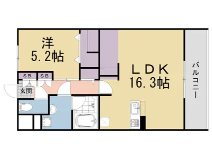 奈良線 城陽駅 徒歩4分 3階建 新築(2LDK/1階)の間取り写真